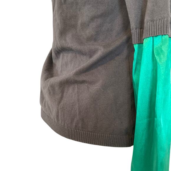 Y2K Candies Satin Green Low Scoop Neck Knit Vest Built in Shirt Layer Size Large - Picture 15 of 16